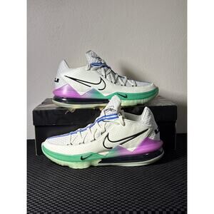 Nike LeBron XVII, Spruce Aura and Black-Racer Blue, Size 10.5 Men’s